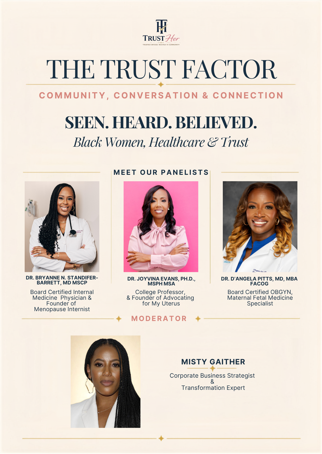The Trust Factor event featuring the Seen. Heard. Believed. healthcare panel